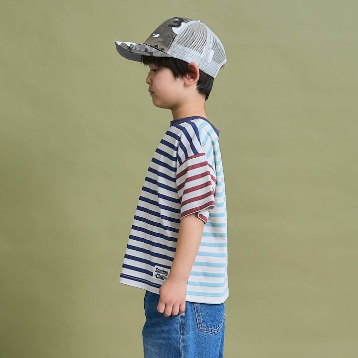 日本童裝 b・R# 防污系列 吸水速乾【不易變形】配色手袖上衣 100-150cm 男童款 夏季 TOPS