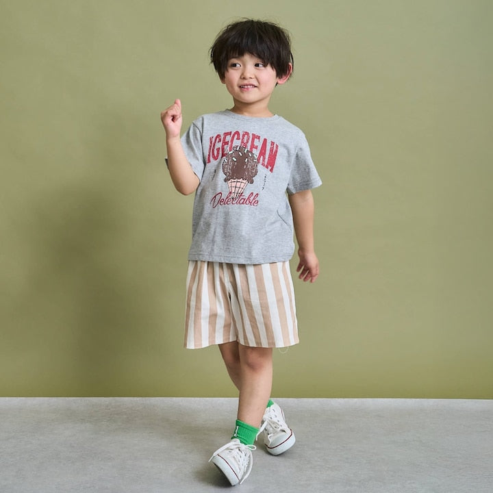 日本童裝 b・R# 防污系列 吸水速乾【不易變形】印花上衣 90-150cm 男童款 夏季 TOPS