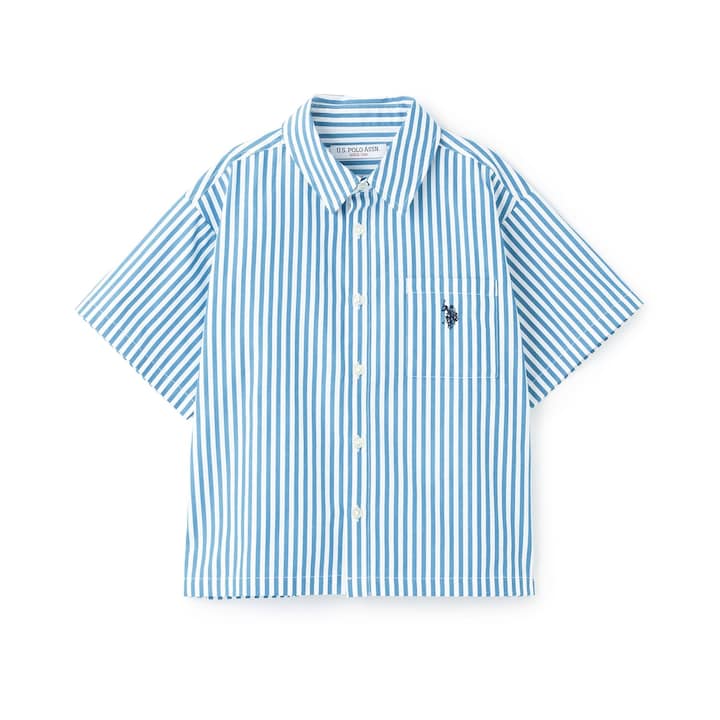 日本童裝 b・R# x U.S. POLO ASSN. 短袖襯衫 100-150cm 男童款 夏季 TOPS OUTERWEAR
