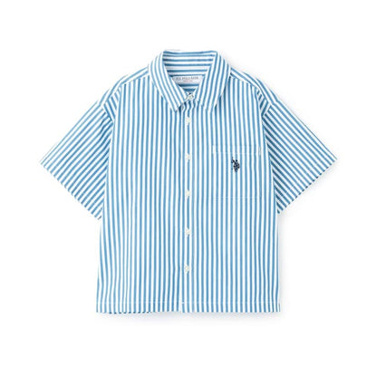 日本童裝 b・R# x U.S. POLO ASSN. 短袖襯衫 100-150cm 男童款 夏季 TOPS OUTERWEAR
