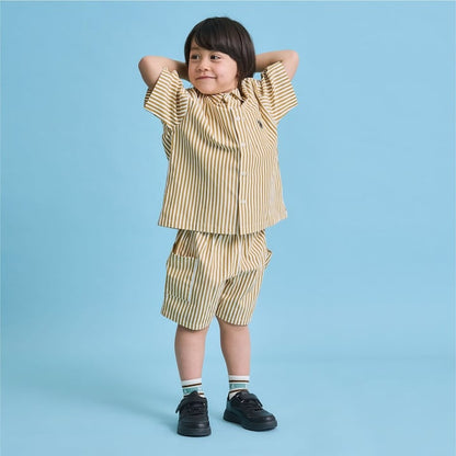 日本童裝 b・R# x U.S. POLO ASSN. 短袖襯衫 100-150cm 男童款 夏季 TOPS OUTERWEAR