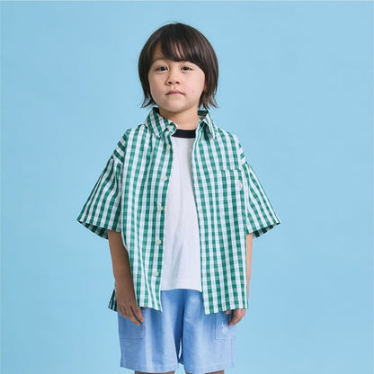 日本童裝 b・R# x U.S. POLO ASSN. 短袖襯衫 100-150cm 男童款 夏季 TOPS OUTERWEAR