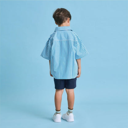 日本童裝 b・R# x U.S. POLO ASSN. 短袖襯衫 100-150cm 男童款 夏季 TOPS OUTERWEAR