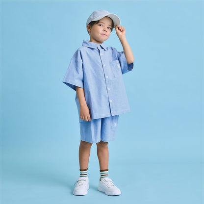 日本童裝 b・R# x U.S. POLO ASSN. 短袖襯衫 100-150cm 男童款 夏季 TOPS OUTERWEAR