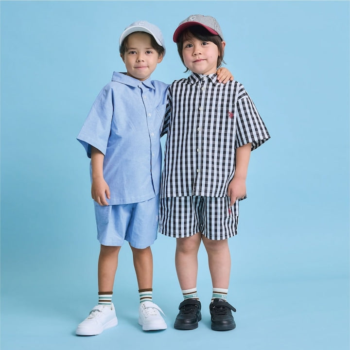 日本童裝 b・R# x U.S. POLO ASSN. 短袖襯衫 100-150cm 男童款 夏季 TOPS OUTERWEAR