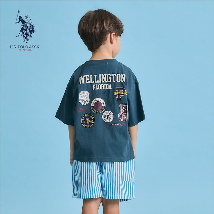 日本童裝 b・R# x U.S. POLO ASSN. 印花上衣 100-150cm 男童款 夏季 TOPS