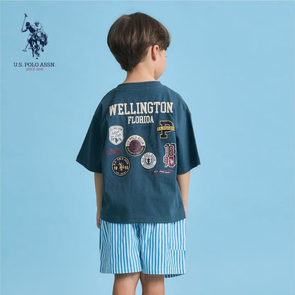 日本童裝 b・R# x U.S. POLO ASSN. 印花上衣 100-150cm 男童款 夏季 TOPS