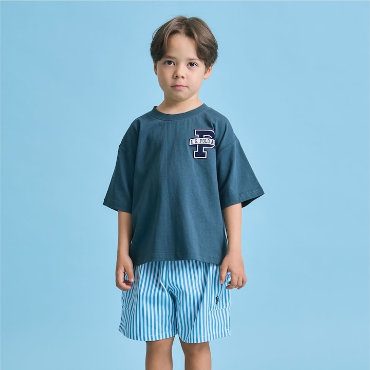 日本童裝 b・R# x U.S. POLO ASSN. 印花上衣 100-150cm 男童款 夏季 TOPS