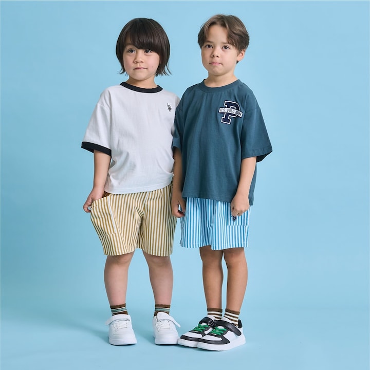 日本童裝 b・R# x U.S. POLO ASSN. 休閒短褲 100-150cm 男童款 夏季 PANTS