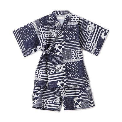 日本童裝 b・R# 接觸冷感 日本甚平 日本和服 100-130cm 男童款 夏季 TOPS PANTS 日本夏祭慶典特輯