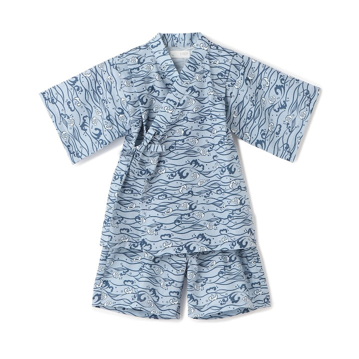 日本童裝 b・R# 接觸冷感 日本甚平 日本和服 100-130cm 男童款 夏季 TOPS PANTS 日本夏祭慶典特輯