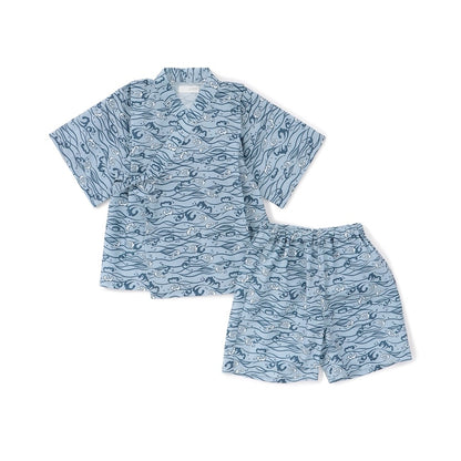 日本童裝 b・R# 接觸冷感 日本甚平 日本和服 100-130cm 男童款 夏季 TOPS PANTS 日本夏祭慶典特輯