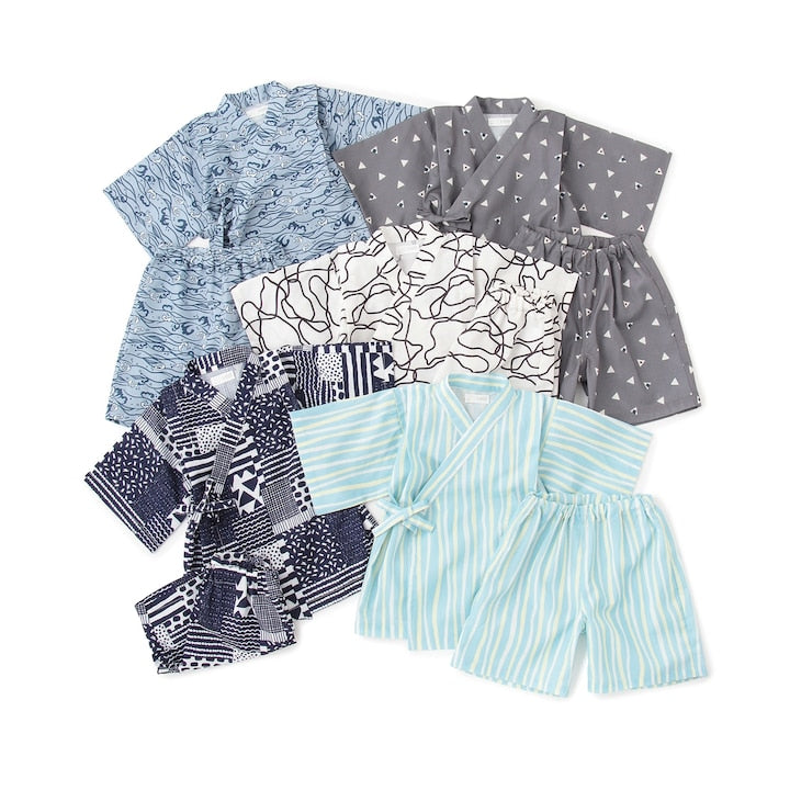 日本童裝 b・R# 接觸冷感 日本甚平 日本和服 100-130cm 男童款 夏季 TOPS PANTS 日本夏祭慶典特輯
