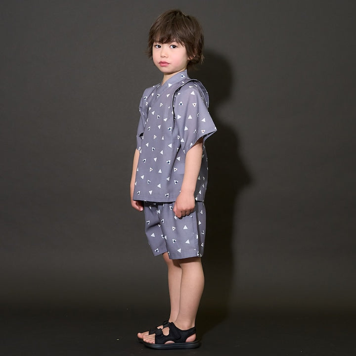 日本童裝 b・R# 接觸冷感 日本甚平 日本和服 100-130cm 男童款 夏季 TOPS PANTS 日本夏祭慶典特輯