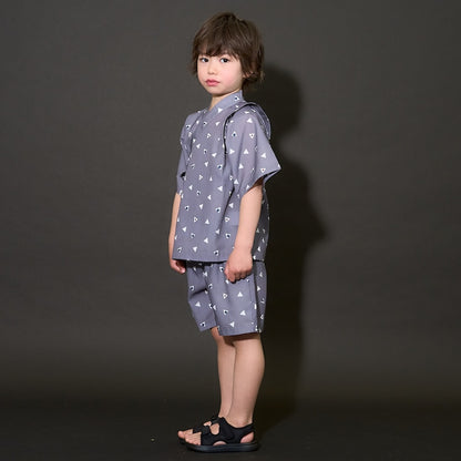 日本童裝 b・R# 接觸冷感 日本甚平 日本和服 100-130cm 男童款 夏季 TOPS PANTS 日本夏祭慶典特輯