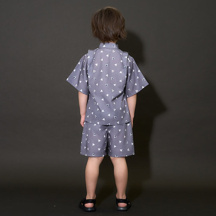 日本童裝 b・R# 接觸冷感 日本甚平 日本和服 100-130cm 男童款 夏季 TOPS PANTS 日本夏祭慶典特輯