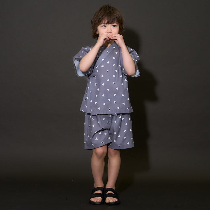 日本童裝 b・R# 接觸冷感 日本甚平 日本和服 100-130cm 男童款 夏季 TOPS PANTS 日本夏祭慶典特輯