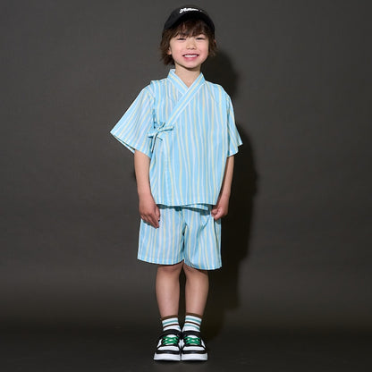 日本童裝 b・R# 接觸冷感 日本甚平 日本和服 100-130cm 男童款 夏季 TOPS PANTS 日本夏祭慶典特輯