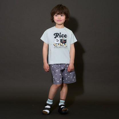 日本童裝 b・R# 接觸冷感 日本甚平 日本和服 100-130cm 男童款 夏季 TOPS PANTS 日本夏祭慶典特輯