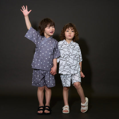 日本童裝 b・R# 接觸冷感 日本甚平 日本和服 100-130cm 男童款 夏季 TOPS PANTS 日本夏祭慶典特輯