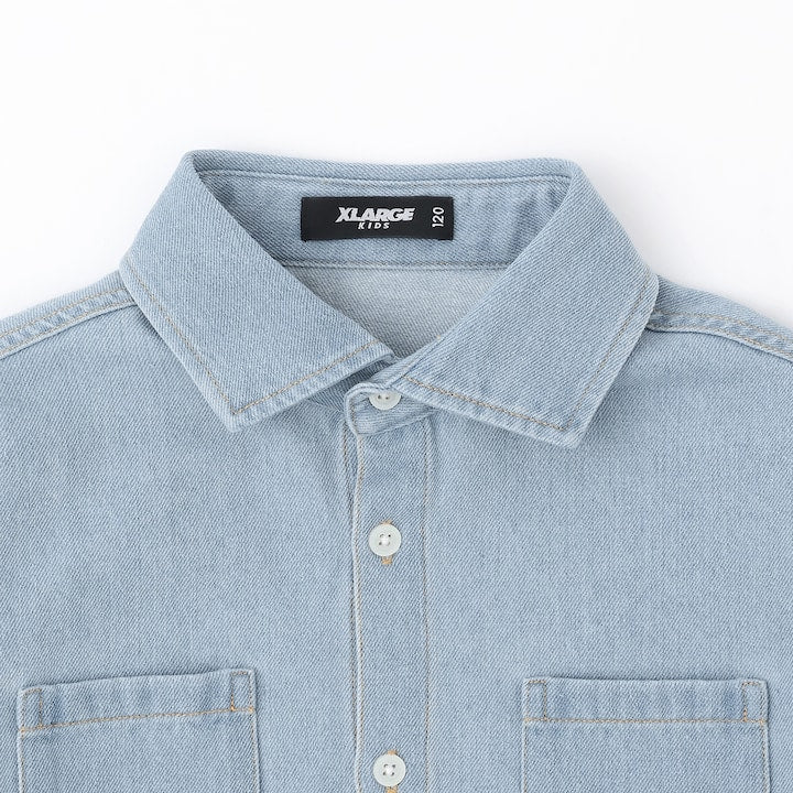 日本童裝 XLARGE KIDS 牛仔襯衫外套 110-140cm 男童款 夏季 OUTERWEAR