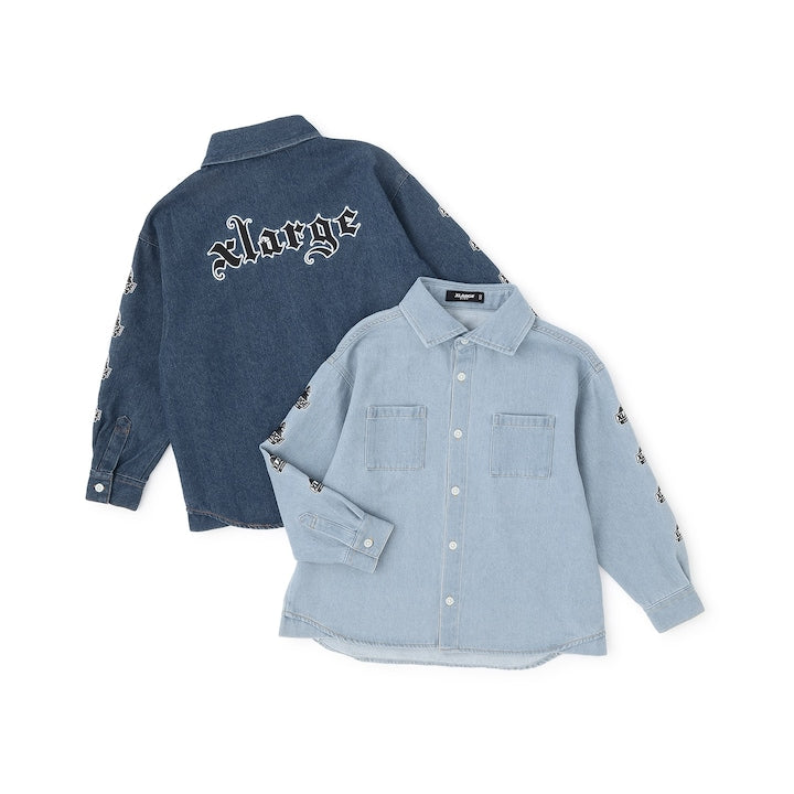 日本童裝 XLARGE KIDS 牛仔襯衫外套 110-140cm 男童款 夏季 OUTERWEAR