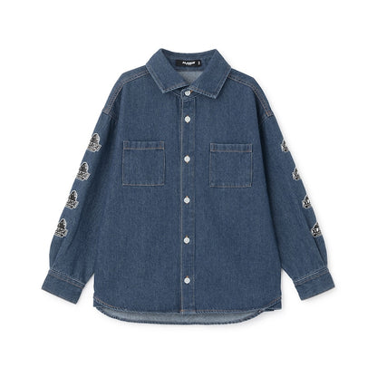 日本童裝 XLARGE KIDS 牛仔襯衫外套 110-140cm 男童款 夏季 OUTERWEAR