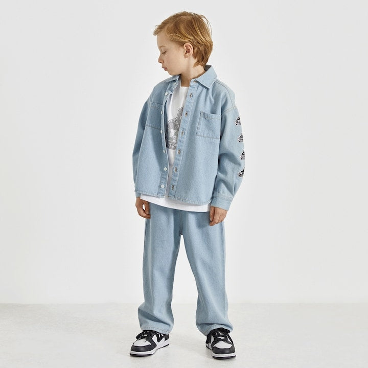 日本童裝 XLARGE KIDS 牛仔襯衫外套 110-140cm 男童款 夏季 OUTERWEAR