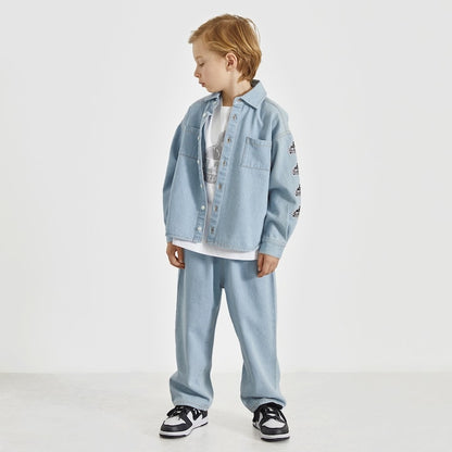日本童裝 XLARGE KIDS 牛仔襯衫外套 110-140cm 男童款 夏季 OUTERWEAR