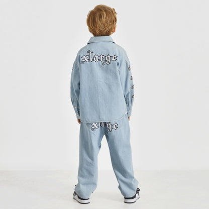 日本童裝 XLARGE KIDS 牛仔襯衫外套 110-140cm 男童款 夏季 OUTERWEAR