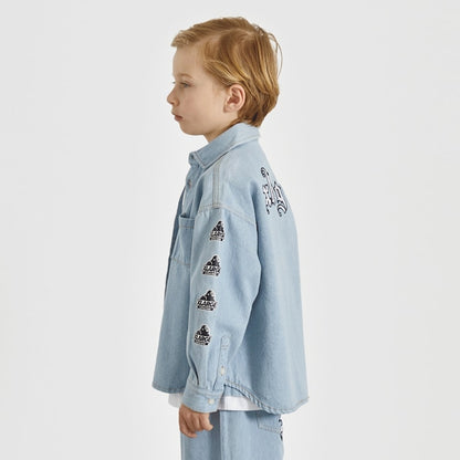 日本童裝 XLARGE KIDS 牛仔襯衫外套 110-140cm 男童款 夏季 OUTERWEAR
