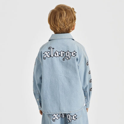 日本童裝 XLARGE KIDS 牛仔襯衫外套 110-140cm 男童款 夏季 OUTERWEAR