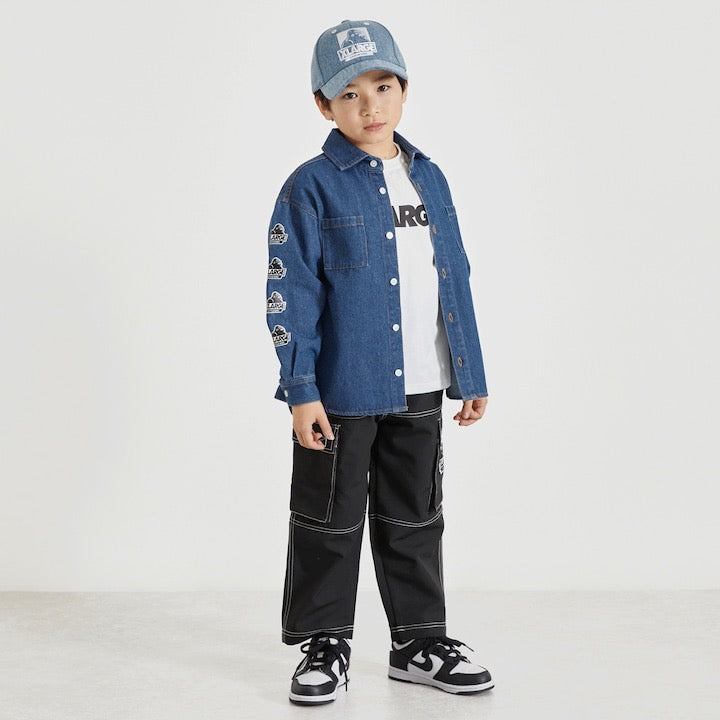 日本童裝 XLARGE KIDS 雙色縫線工裝長褲 90-140cm 男童款 夏季 PANTS