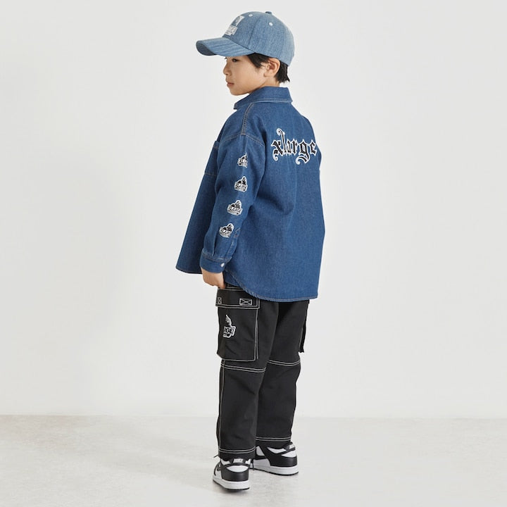 日本童裝 XLARGE KIDS 牛仔襯衫外套 110-140cm 男童款 夏季 OUTERWEAR