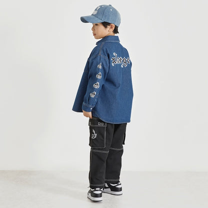 日本童裝 XLARGE KIDS 牛仔襯衫外套 110-140cm 男童款 夏季 OUTERWEAR
