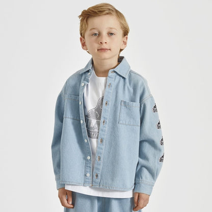 日本童裝 XLARGE KIDS 牛仔襯衫外套 110-140cm 男童款 夏季 OUTERWEAR