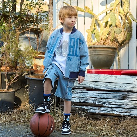 日本童裝 XLARGE KIDS 大LOGO印花牛仔外套 90-140cm 男童款 夏季 OUTERWEAR