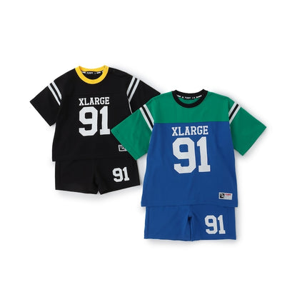 日本童裝 XLARGE KIDS 編號印花兩件套裝 80-140cm 男童款 夏季 TOPS PANTS