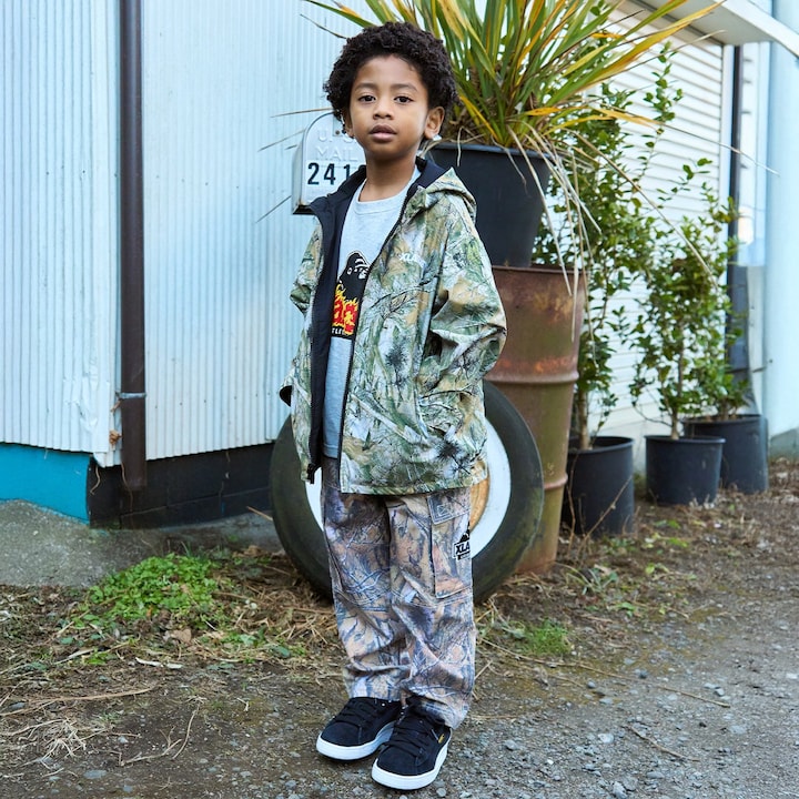 日本童裝 XLARGE KIDS 2Way 雙面兩著 樹鴨紋風褸 90-140cm 男童款 夏季 OUTERWEAR