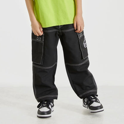 日本童裝 XLARGE KIDS 雙色縫線工裝長褲 90-140cm 男童款 夏季 PANTS