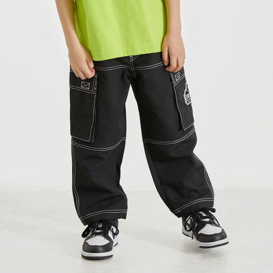 日本童裝 XLARGE KIDS 雙色縫線工裝長褲 90-140cm 男童款 夏季 PANTS