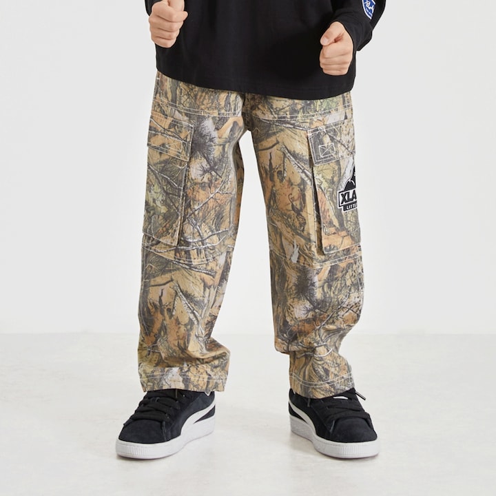 日本童裝 XLARGE KIDS 樹鴨紋工裝長褲 90-140cm 男童款 夏季 PANTS