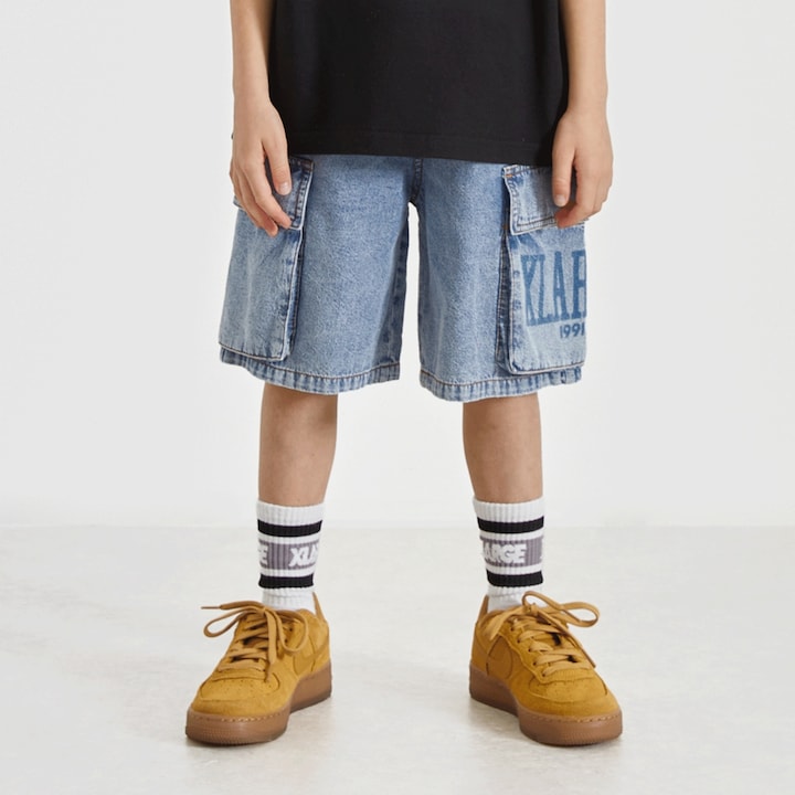 日本童裝 XLARGE KIDS 牛仔工裝短褲 90-140cm 男童款 夏季 PANTS