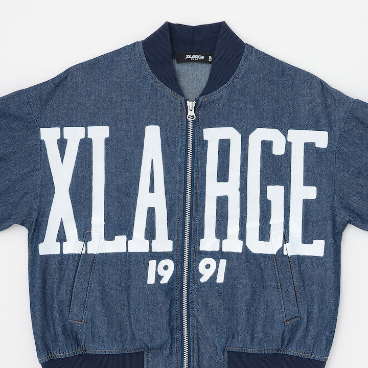 日本童裝 XLARGE KIDS 大LOGO印花牛仔外套 90-140cm 男童款 夏季 OUTERWEAR
