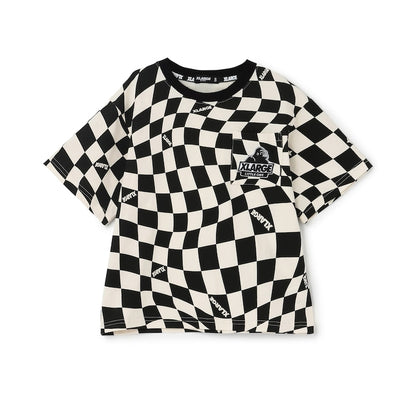 日本童裝 XLARGE KIDS 扭曲格紋短袖上衣 110-140cm 男童款 夏季 TOPS