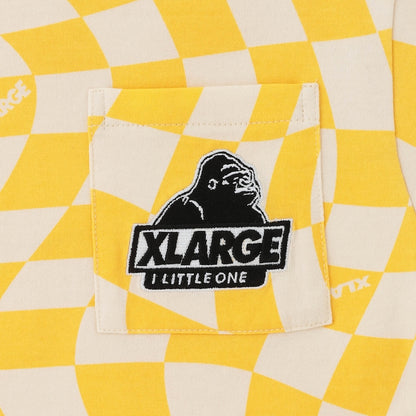 日本童裝 XLARGE KIDS 扭曲格紋短袖上衣 110-140cm 男童款 夏季 TOPS