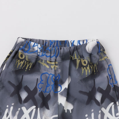 日本童裝 XLARGE KIDS 噴霧藝術印花短褲 90-140cm 男童款 夏季 PANTS