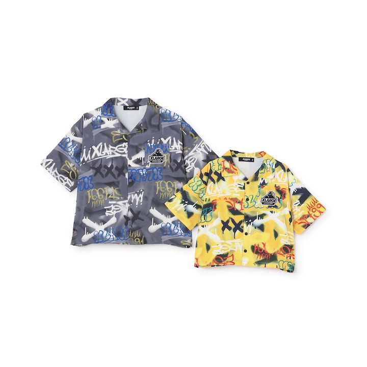 日本童裝 XLARGE KIDS 噴霧藝術花紋短袖襯衫 90-140cm 男童款 夏季 TOPS
