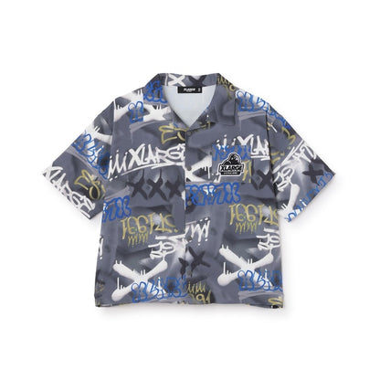 日本童裝 XLARGE KIDS 噴霧藝術花紋短袖襯衫 90-140cm 男童款 夏季 TOPS