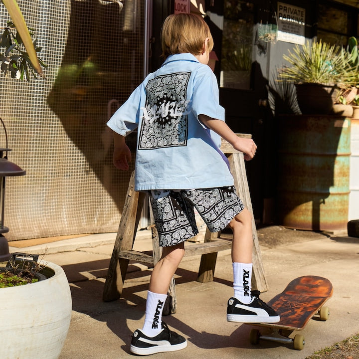 日本童裝 XLARGE KIDS 頭巾巴拿馬編織短褲 90-140cm 男童款 夏季 PANTS